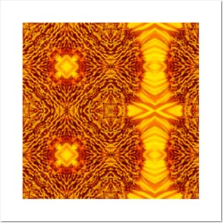 Golden Yellow Sunflower Pattern 8 Posters and Art